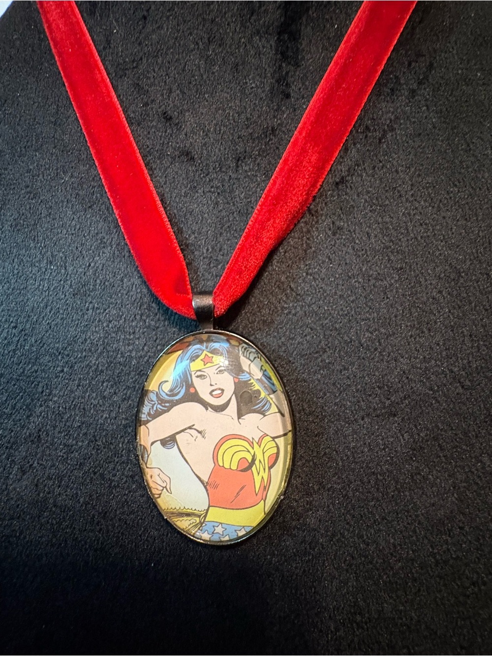 Wonder Woman Red Velvet Pendant Necklace